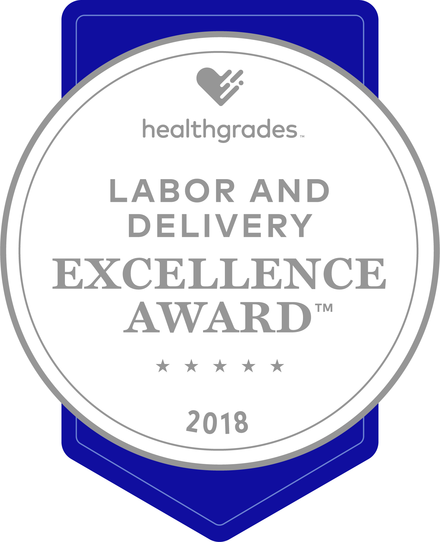 Healthgrades Labor and Delivery Excellence Award Medallion for 2018