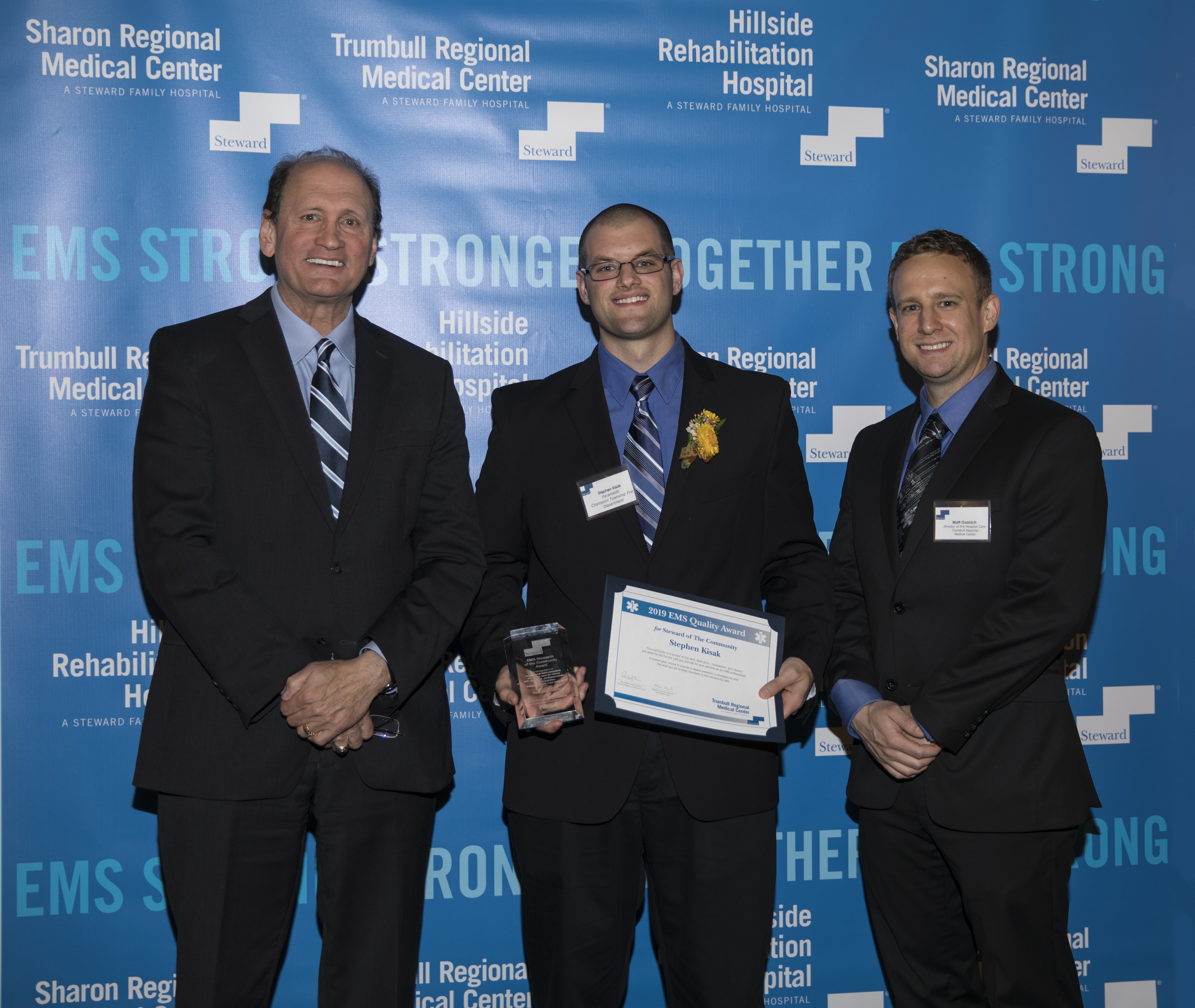 EMS Steward of the Community Awards - winner pictured with award