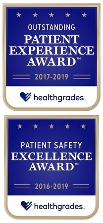 Healthgrades Patient Experience+Patient Safety logos