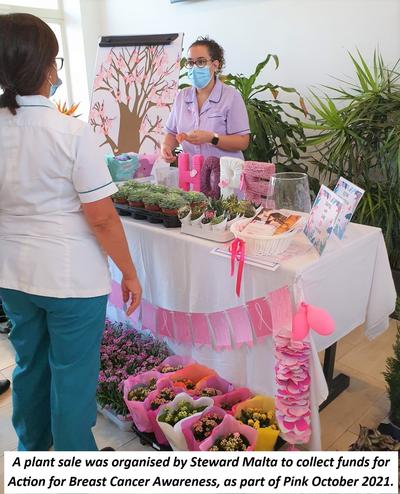 A plant sale was organised by Steward Malta to collect funds for Action for Breast Cancer Awareness, as part of Pink October 2021