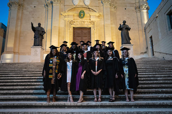 The 19 Queen Mary University of London’s Malta Campus graduates who were recently conferred their degree in Bachelor of Medicine, Bachelor of Surgery during the first ever graduation ceremony held in Cittadella, Gozo.